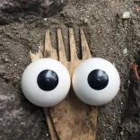 Imbissgabel mit Augen Imbissgabel mit Augen