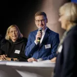 Die Sprecher:innen des Bürger:innenbeirats: Sonja Wilke und Eric Hattke (Mitte) Erstes Bürger:innenforum Berlin-Tourismus am 31. Januar 2023