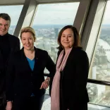 Burkhard Kieker, Franziska Giffey, Sabine Wendt auf dem Fernsehturm