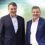 Burkhard Kieker (visitBerlin) und Jens Bischoff (Eurowings)