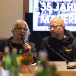 Marianne Birthler, frühere DDR-Bürgerrechtlerin und ehem. Bundesbeauftragte für die Stasi-Unterlagen, und Moritz van Dülmen, Geschäftsführer Kulturprojekte Berlin 