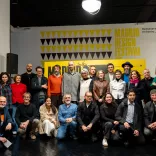 Eröffnung der Gruppenausstellung „La Línea Sueña” im Fernán Gómez (rechts im Bild: Frank Oehring)