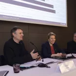 visitBerlins CEO Burkhard Kieker, Wirtschaftssenatorin Franziska Giffey und visitBerlin-Pressesprecher Christian Tänzler visitBerlins CEO Burkhard Kieker, Wirtschaftssenatorin Franziska Giffey und visitBerlin-Pressesprecher Christian Tänzler