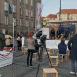 Das Berlin Freedom Mobil tourte während der Freedom Week mit Programm und der Freiheitsglocke durch Berlin