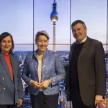 Zogen Bilanz: Sabine Wendt, Franziska Giffey und Burkhard Kieker