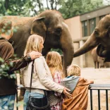 junge Familie besucht den Zoo Berlin