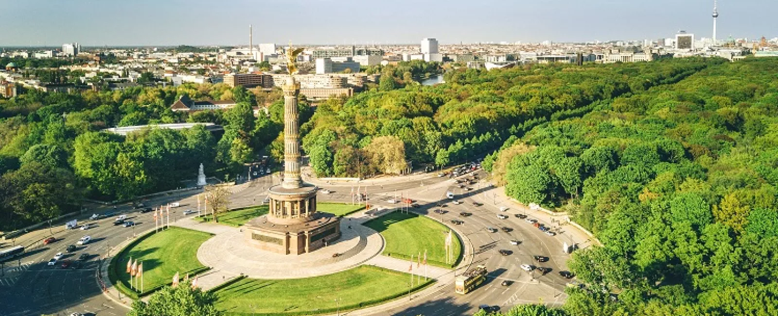 Victory column and Berlin Tiergarten, Germany
