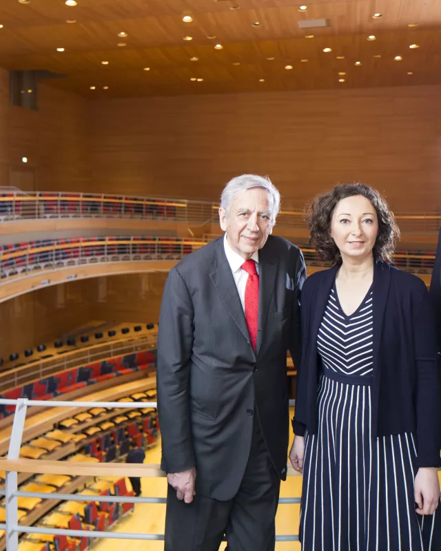 Michael Naumann, Gründungsdirektor der Barenboim-Said-Akademie, Ramona Pop, Senatorin für Wirtschaft, Energie und Betriebe sowie Burkhard Kieker, Geschäftsführer von visitBerlin