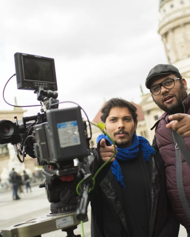 Filmteam am Gendarmenmarkt
