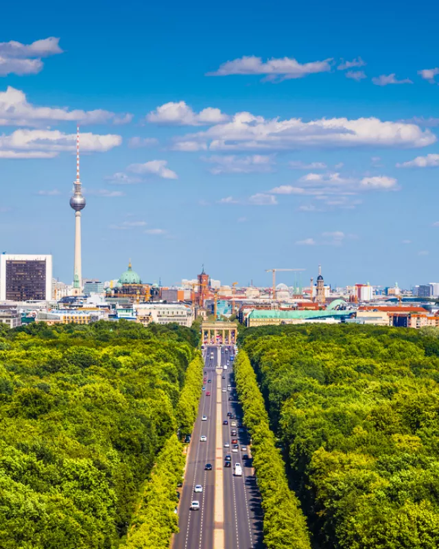 Nachhaltige Veranstaltungen, Sustainable Meetings Berlin, Berlin Skyline mit Blick auf den Tiergarten