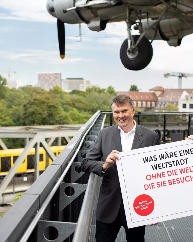 Burkhard Kieker und Stephan Schwarz auf dem Dach des Deutschen Technikmuseums Berlin