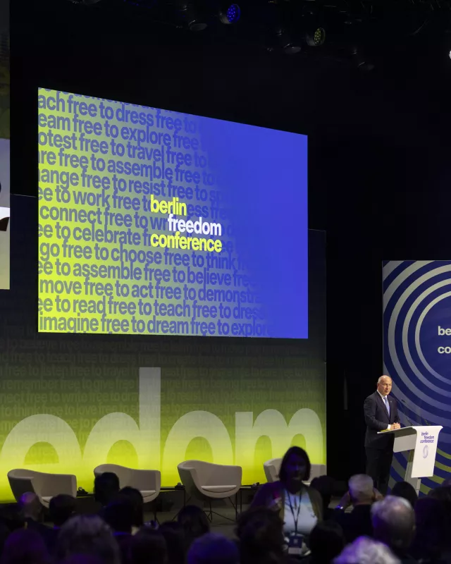 Kai Wegner zum Auftakt der Berlin Freedom Conference