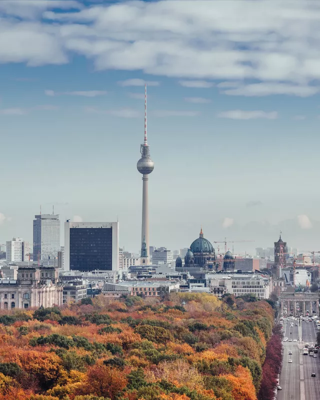 Blick auf den Tiergarten im >Herbst