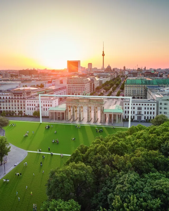 Brandenburger Tor als Fußballtor