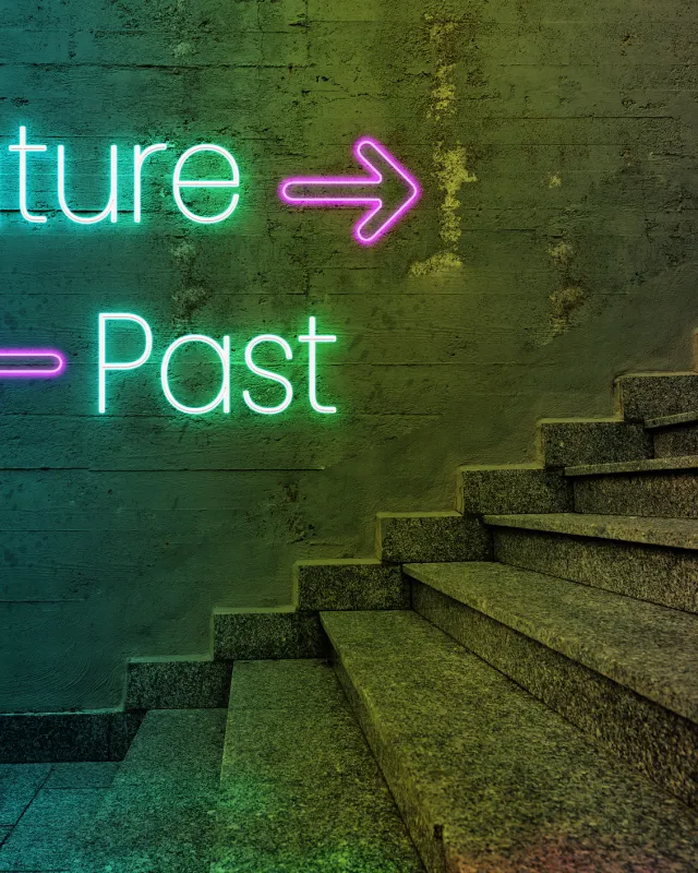 Konzeptbild Zukunft/Vergangenheit