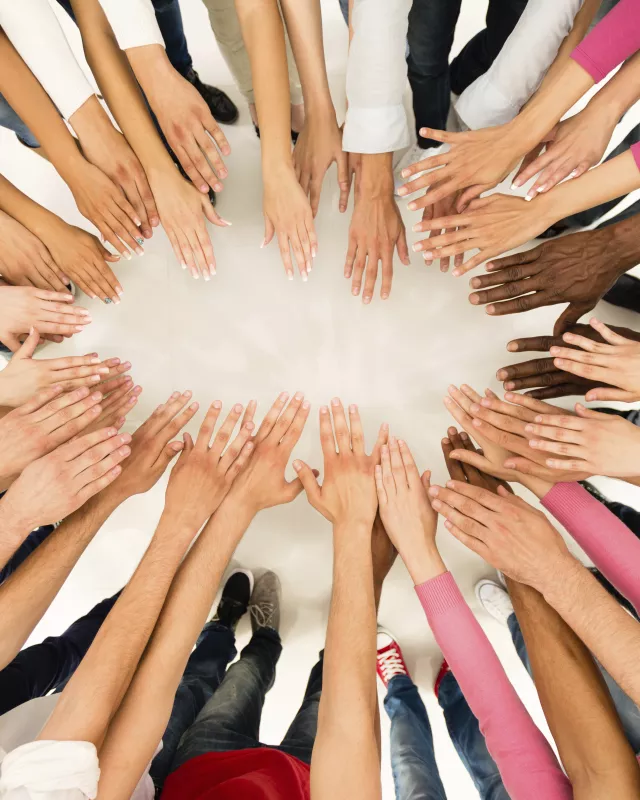 Händekreis, Einheit von Freunden Händekreis, Einheit von Freunden