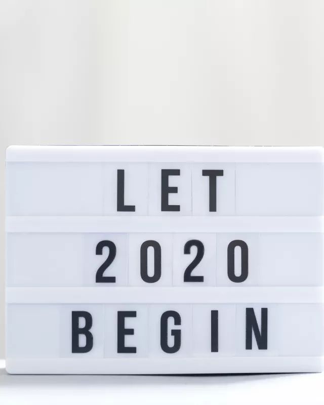 Let 2020 begin: Happy New Year Sign.
