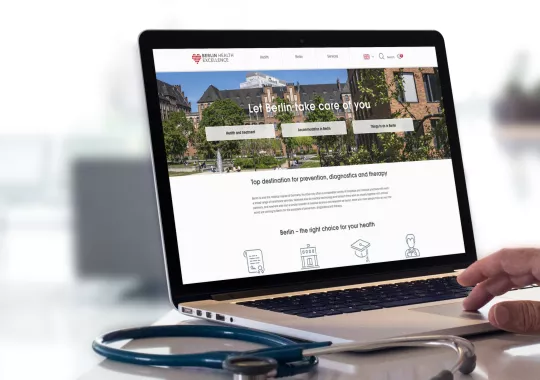 Bildschirm mit Screenshot Let Berlin take care of you