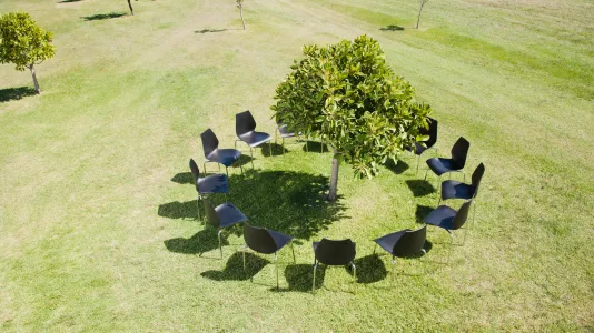 Stuhlkreis im Grünen