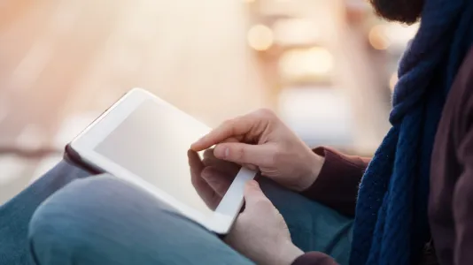 Young man with tablet
