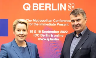 PK zur Q Berlin mit Franzsika Giffey und Burkhard Kieker PK zur Q BERLIN