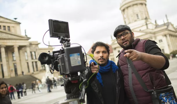 Filmteam am Gendarmenmarkt