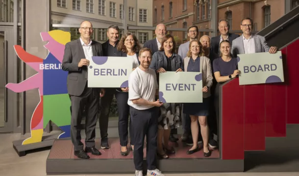 Heute wurde das Berlin Event Board gegründet: Gerrit Buchhorn, Hauptgeschäftsführer DEHOGA Berlin, Burkhard Kieker, Geschäftsführer visitBerlin, Anja Schneider, Vorstand visitBerlin Partnerhotels e.V., Marcel Weber, Vorstand Clubcommission e.V, Marc Munds