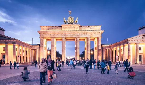 Brandenburg Gate in Berlin at Dusk