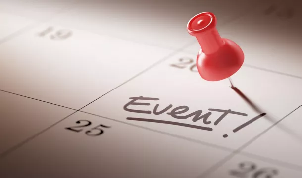 Calendar Concept with a red pin