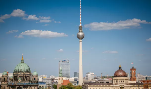 Blick vom Französischen Dom am Gendarmenmarkt 