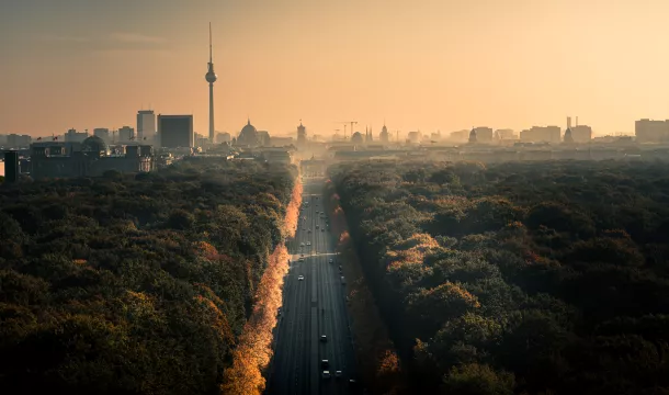 Blick von der Sieggessäule Richtung Brandenburger Tor