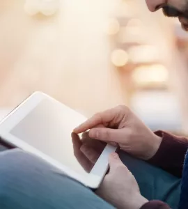 Young man with tablet