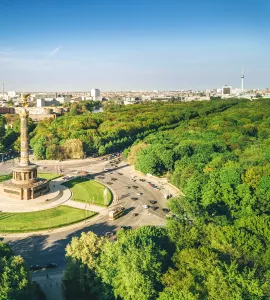 Victory column and Berlin Tiergarten, Germany