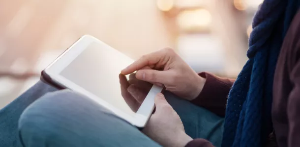 Young man with tablet