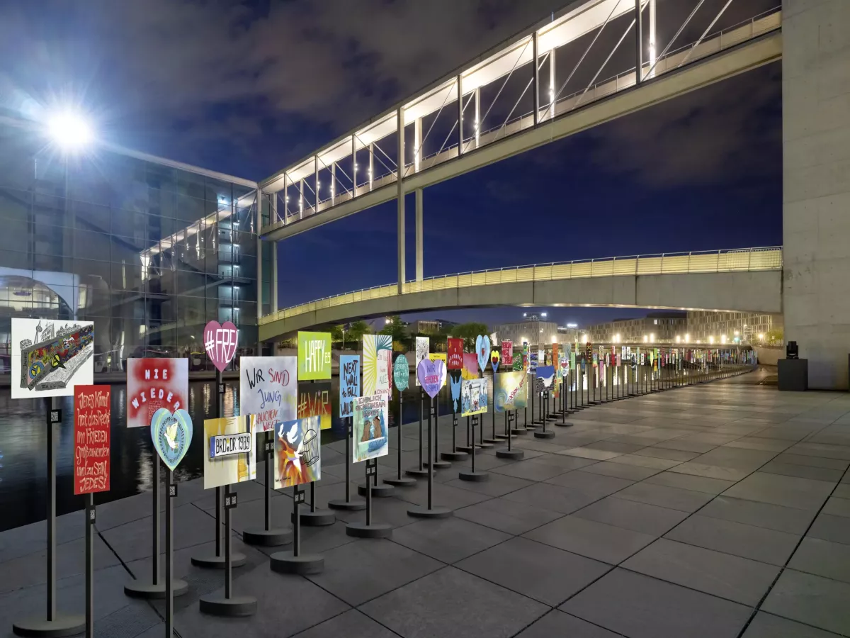 Kapelle-Ufer am Bundestag, Simulation für den 35. Jahrestag des Mauerfalls 2024 