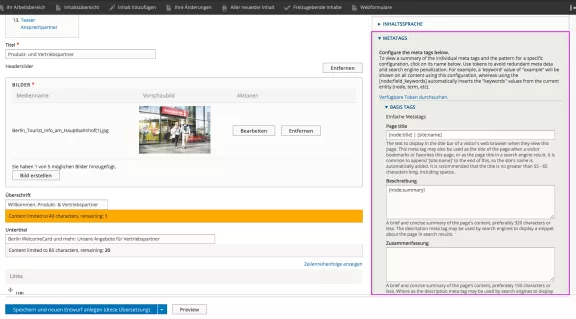 Drupal Backend Meta-Tags für Suchmaschinenoptimierung Screenshot: Drupal Backend Meta-Tags für Suchmaschinenoptimierung