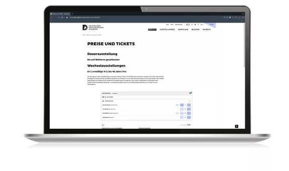 Online Buchungsstrecke Public Ticket Solution
