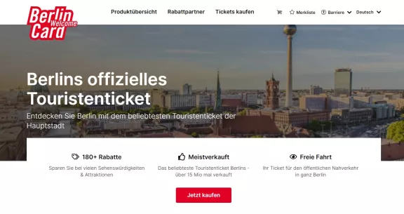 Berlin WelcomeCard Webseite