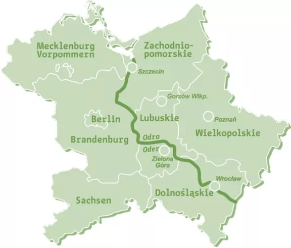 Oder Region Karte grün