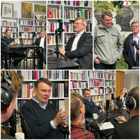 Burkhard Kieker und Ewald König während der Podcast-Aufnahme