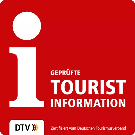Berlin Tourist Infos mit Qualitätssiegel: i-Marke des Deutschen Tourismusverbandes Logo