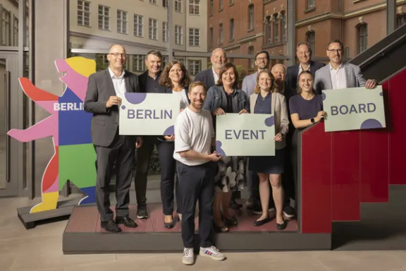 Heute wurde das Berlin Event Board gegründet: Gerrit Buchhorn, Hauptgeschäftsführer DEHOGA Berlin, Burkhard Kieker, Geschäftsführer visitBerlin, Anja Schneider, Vorstand visitBerlin Partnerhotels e.V., Marcel Weber, Vorstand Clubcommission e.V, Marc Munds