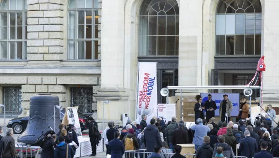 Das Berlin Freedom Week Mobil tourt während der Berlin Freedom Week durch Berlin
