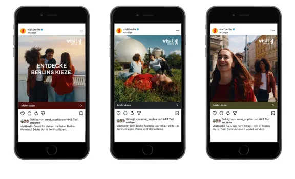Social-Media-Werbung von visitBerlins neuer Kiezkampagne
