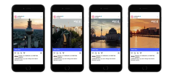 Social-Media-Werbung von visitBerlins neuer Berlin-Kampagne