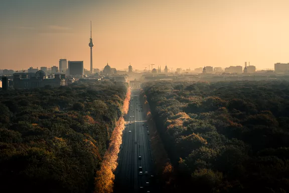 Blick von der Sieggessäule Richtung Brandenburger Tor